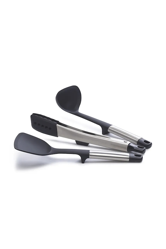 Sada kuchynských doplnkov so stojanom Joseph Joseph Elevate Fusion Steel 4-pak 10569 čierna AA00