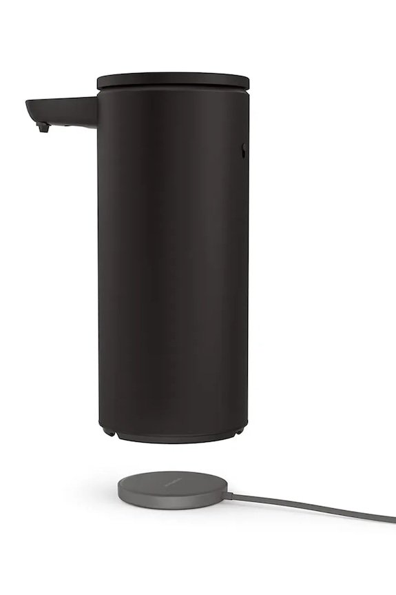 Brezkontaktni dozirnik z posodico za gobice Simplehuman 414 ml črna ST1079