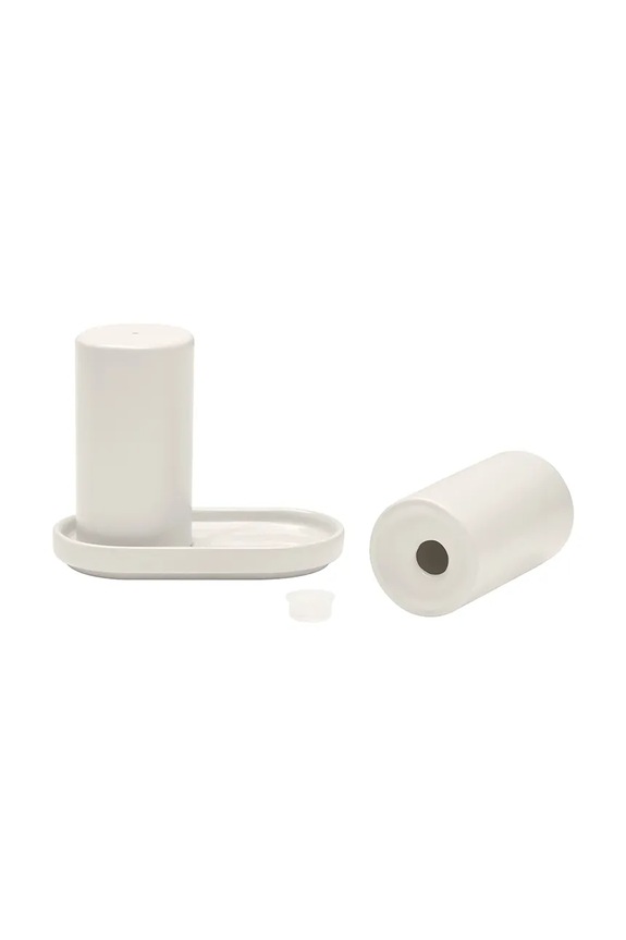 Αλατατιέρα και πιπεριέρα με πιατάκι Blomus Pilar 9 cm B64780 λευκό AA00
