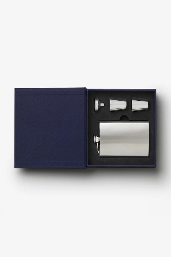 Σετ αξεσουάρ για αλκοόλ Printworks Hip Flask 19,5 x 18 cm 4 elementy PW00774 σκούρο μπλε AA00