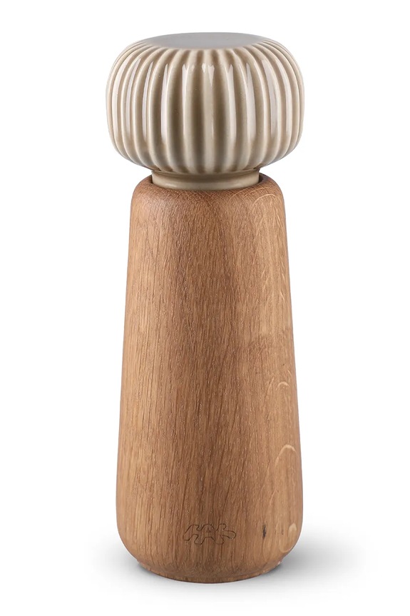 Kähler râșniță manuală pentru piper și sare din porțelan și lemn de stejar 18 cm bej 693011