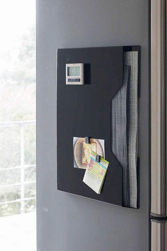 Yamazaki organizer magnetyczny na lodówkę ze stali 50,5 x 2,5 x 36,5 cm czarny 4887.
