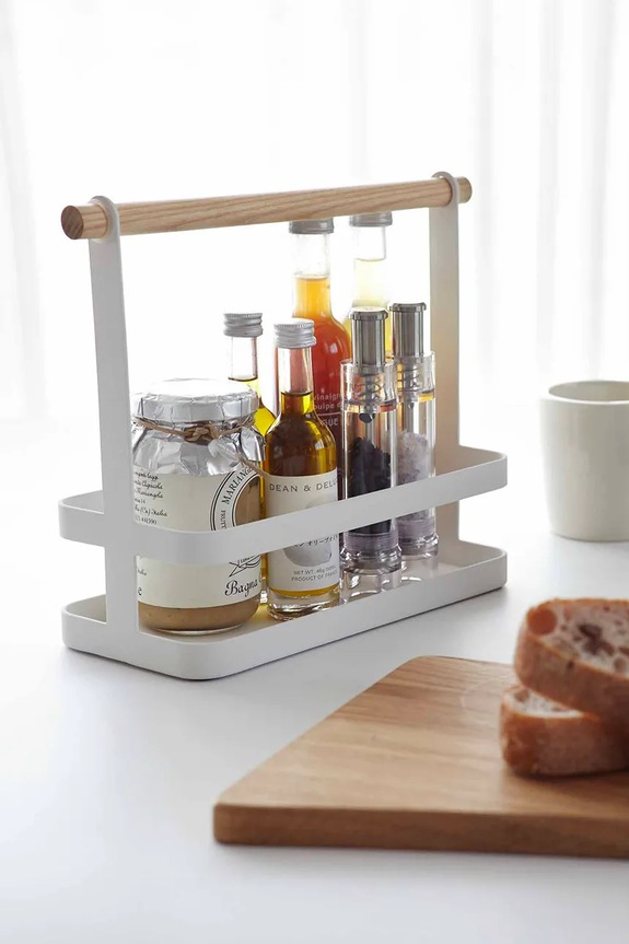 Yamazaki organizer kuchenny ze stali nierdzewnej 24 x 10 x 20 cm biały 2420