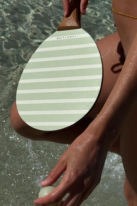 Σετ ρακέτες παραλίας και μπαλάκια SunnyLife Paddles La Palma πράσινο S51VBPBS