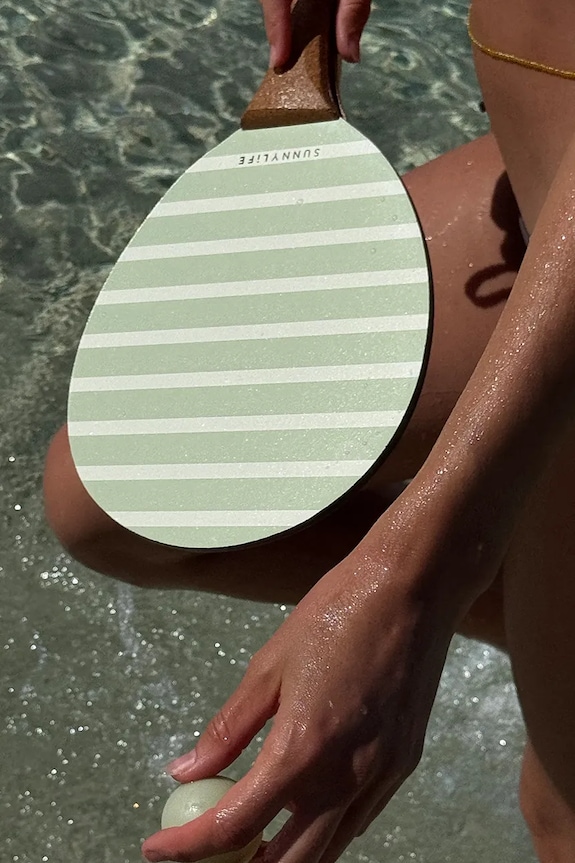 Σετ ρακέτες παραλίας και μπαλάκια SunnyLife Paddles La Palma πράσινο S51VBPBS