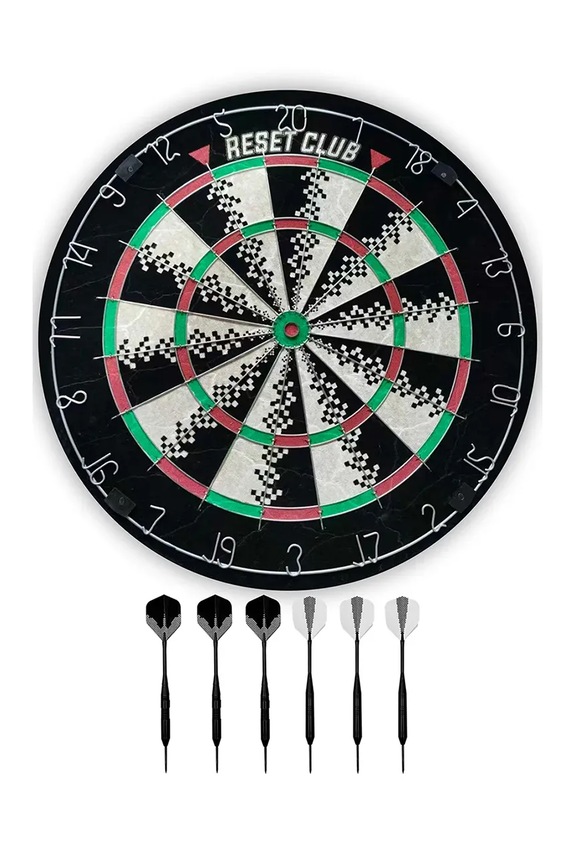 Комплект табло и стрелички за дартс Reset Club Dartboard + 6 darts 45 cm многоцветен 3770030553025