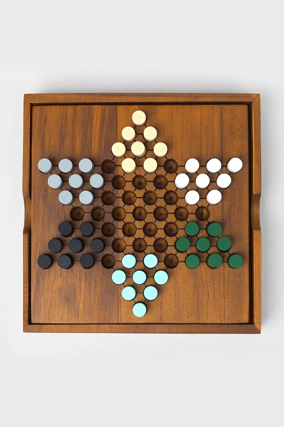 Luckies of London gra planszowa - chińczyk Chinese Checkers 14 x 26 cm brązowy LK.IAGCNC