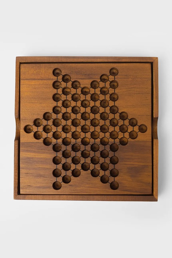 Luckies of London gra planszowa - chińczyk Chinese Checkers 14 x 26 cm LK.IAGCNC brązowy AA00