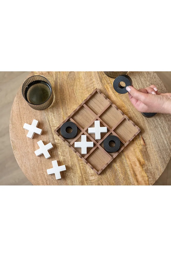 Decor Spoločenská hra - piškvorky Present Time Tic Tac Toe 18,5 cm PT4356BK viacfarebná