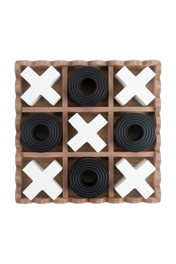 Spoločenská hra - piškvorky Present Time Tic Tac Toe 18,5 cm PT4356BK viacfarebná AA00