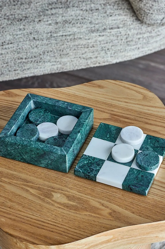 Lifestyle Bloomingville joc de societate Tic-Tac-Toe 12 x 5 x 12 cm 82068756 turcoaz