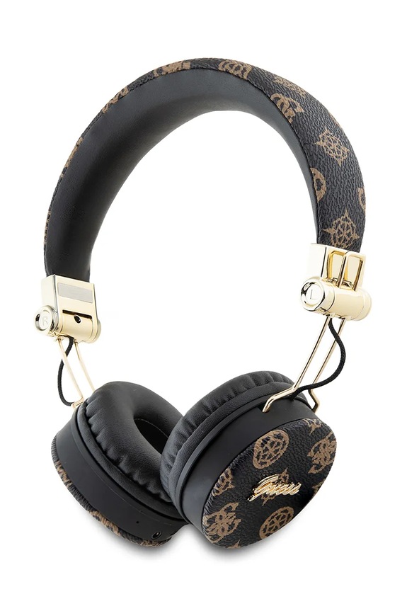 Guess słuchawki nauszne bezprzewodowe Peony Script Round Shape czarny GUBH70EPOSMK