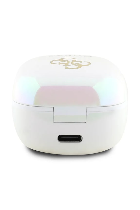 Guess słuchawki douszne bezprzewodowe Iridescent 4G Printed Logo GUTWSJ144ESH biały