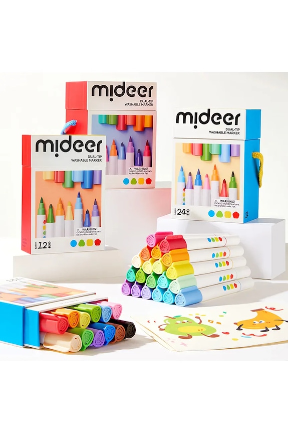 Omyvatelné oboustranné fixy Mideer 24-pack MD4309 vícebarevná AA00
