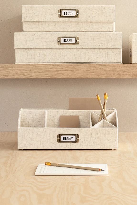 Bigso Box of Sweden organizer da scrivania Elisa 33 x 12,5 x 12,5 cm beige 2751N6068.99