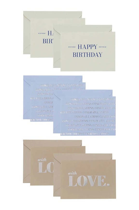 House Doctor un set de felicitări HDGreeting 12,3 x 8,8 cm 6-pack multicolor 900002267