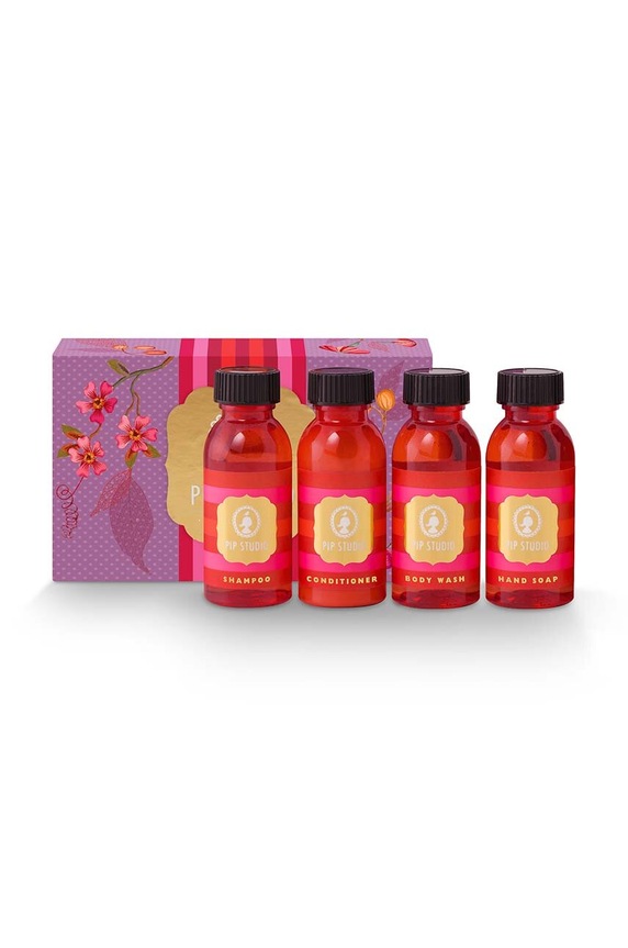 Pip Studio zestaw mini kosmetyków Travelset Tea Leaves 4-pack różowy 51.599.101