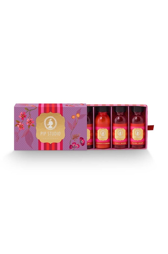 Pip Studio zestaw mini kosmetyków Travelset Tea Leaves 4-pack 51.599.101 różowy AA00
