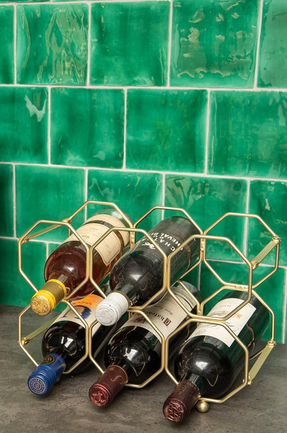 Present Time stojak na wino żółty PT3474GD