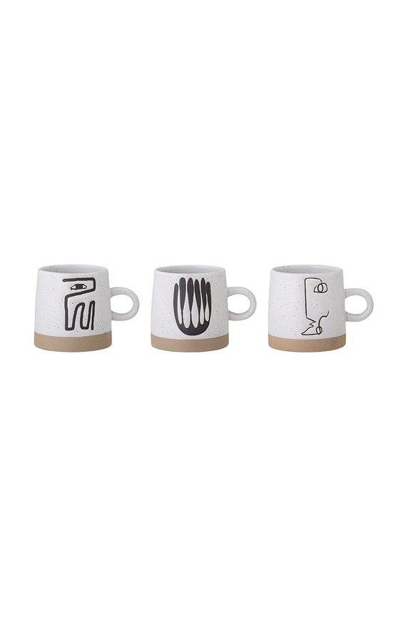 Bloomingville zestaw kubków (3-pack) szary 82052427