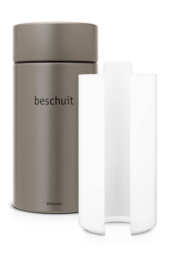Brabantia nádoba na sušienky s podávačom 1,7 L 312380 sivá AA00