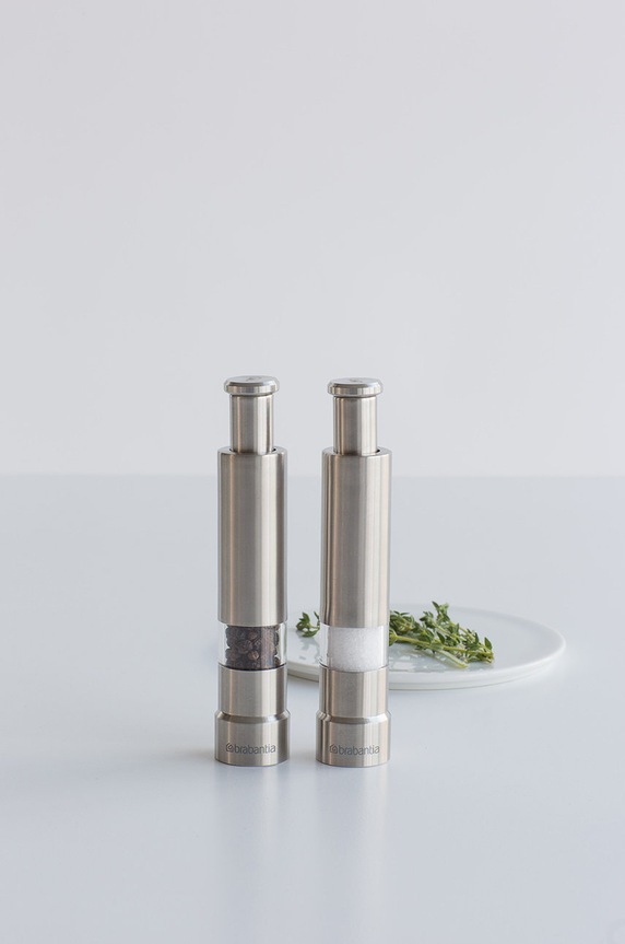 Brabantia zestaw młynków do soli i pieprzu (2-pack) szary 611407