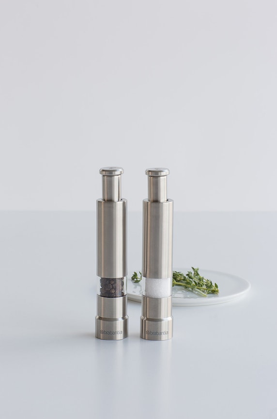 Brabantia zestaw młynków do soli i pieprzu (2-pack) szary 611407