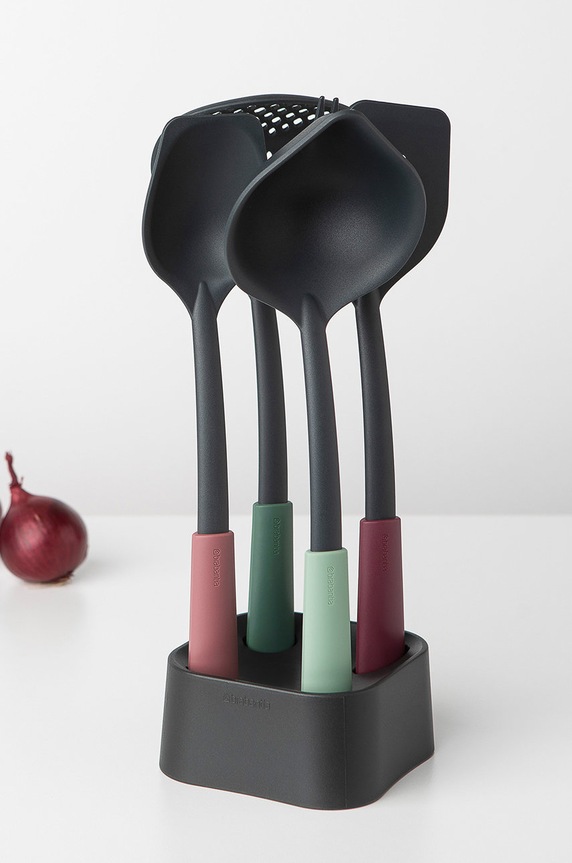 Brabantia komplet kuhinjskih pripomočkov s stojalom (5-pack) 123184 pisana