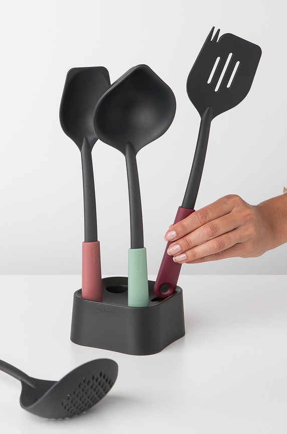 Brabantia komplet kuhinjskih pripomočkov s stojalom (5-pack) 123184