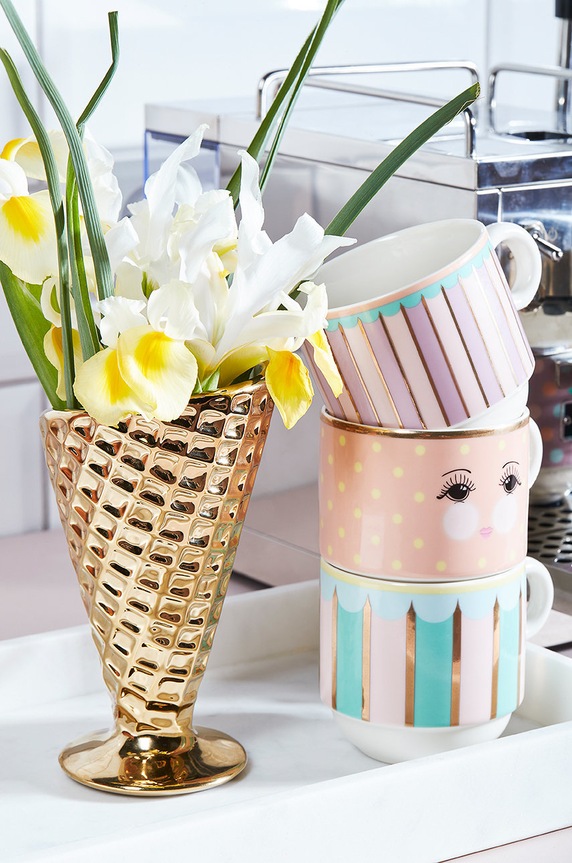 Kuchnia i bar Miss Etoile zestaw kubków ze stojakiem (4-pack) 4977256 multicolor