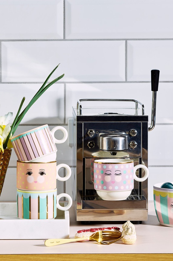 Miss Etoile zestaw kubków ze stojakiem (4-pack) multicolor 4977256