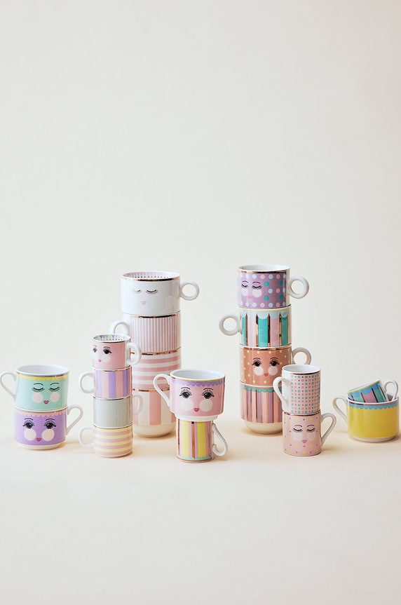 Miss Etoile zestaw kubków ze stojakiem (4-pack) 4977256