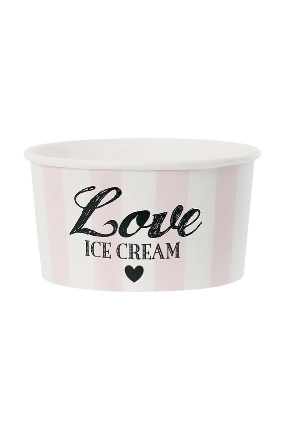 Miss Etoile set coppe da gelato con cucchiaini (8-pack) rosa IC006