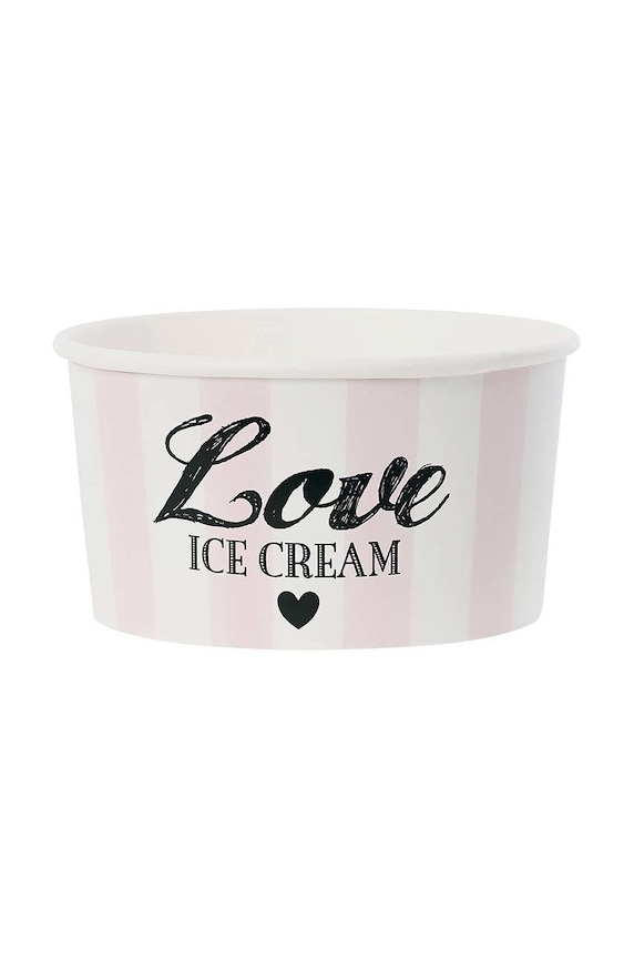Miss Etoile set coppe da gelato con cucchiaini (8-pack) rosa IC006