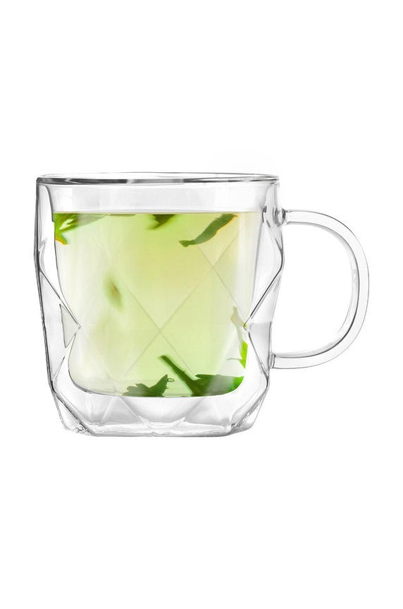 Кухня та бар Vialli Design Набір чашок Geo 330 ml (2-pack) 8500 прозорий