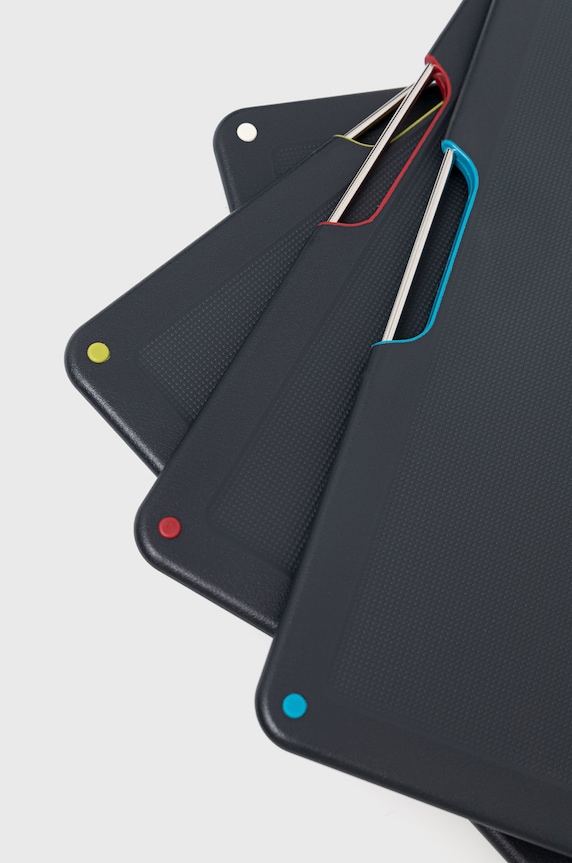 Konyha és bár Joseph Joseph vágódeszka készlet álvánnyal Carbon Folio Steel (5 db) 60171 fekete