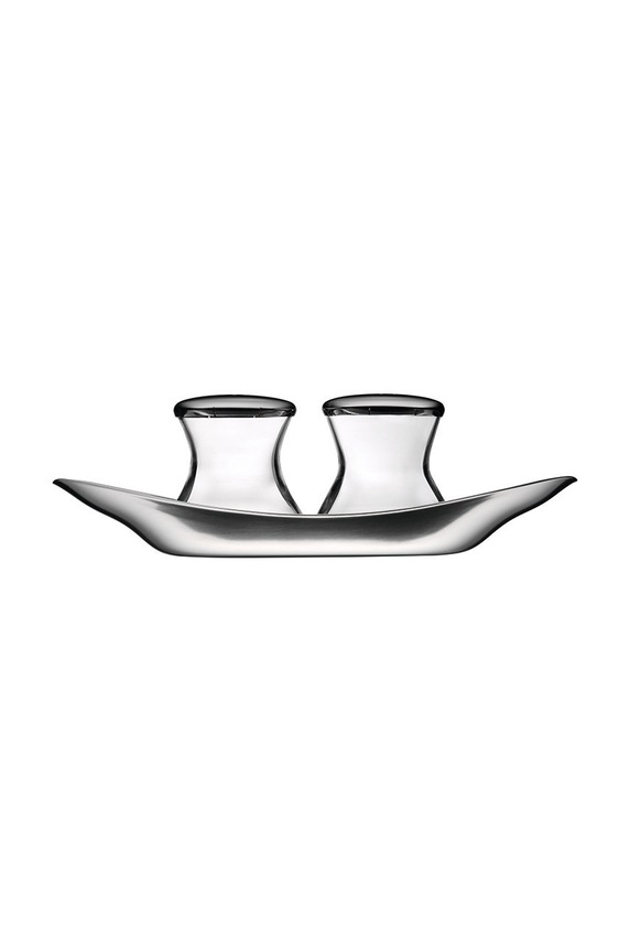 WMF solniczka i pieprzniczka z podstawką Wagenfeld szary 660079990