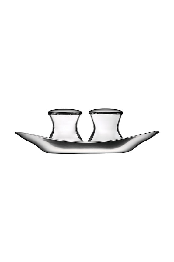 WMF solniczka i pieprzniczka z podstawką Wagenfeld szary 660079990