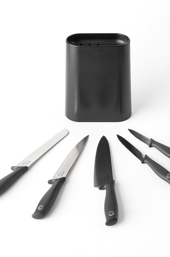 Brabantia zestaw noży z organizerem 6-pack szary 123061