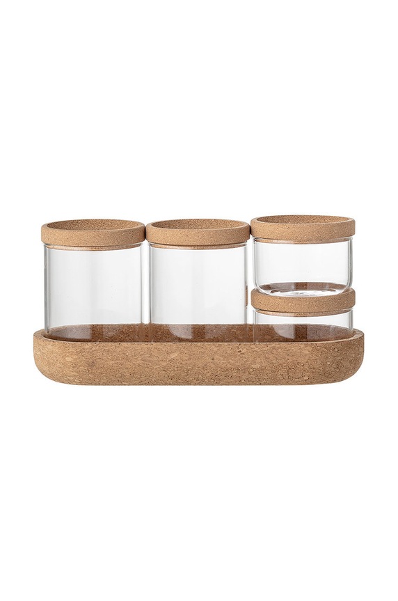 Sada skladovacích nádob s víkem Bloomingville 5-pack průhledná 82046126