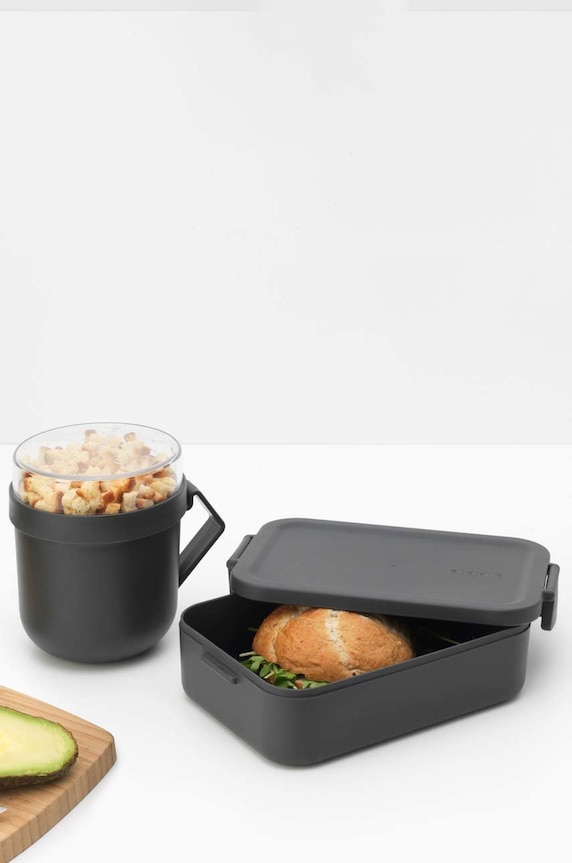 Brabantia zestaw pojemników na lunch Make & Take 2-pack 206665 szary AA00