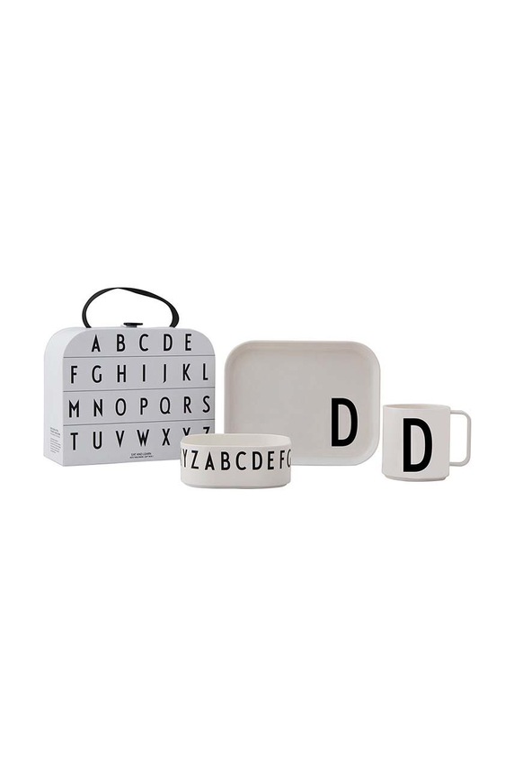 Design Letters zestaw śniadaniowy dla dzieci Classics in a suitcase D 4-pack biały 20201500D