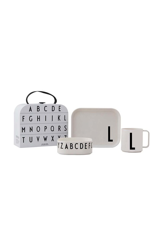 Детский набор для завтрака Design Letters Classics in a suitcase L (4 pack) белый 20201500L