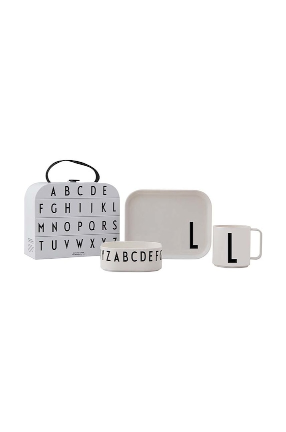 Детский набор для завтрака Design Letters Classics in a suitcase L (4 pack) белый 20201500L
