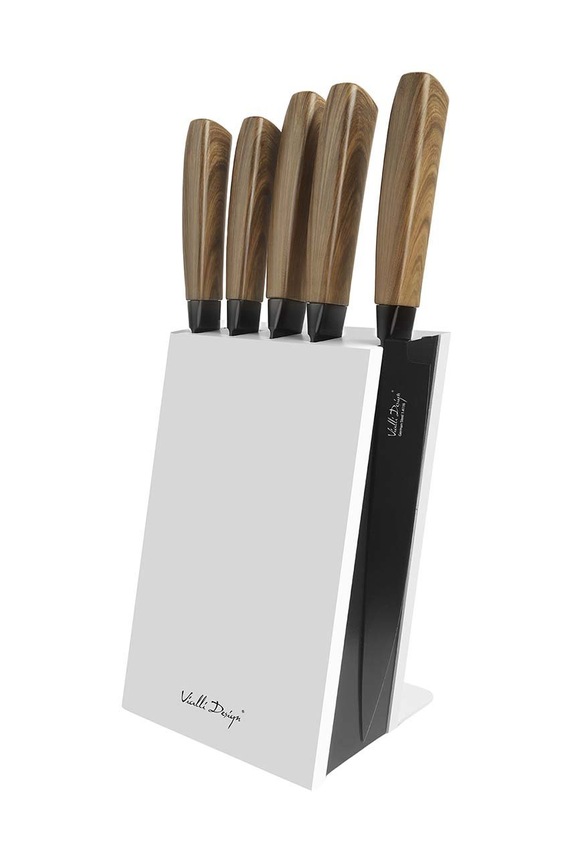 Komplet nožev z organizatorjem Vialli Design Soho 6-pack bela 7992