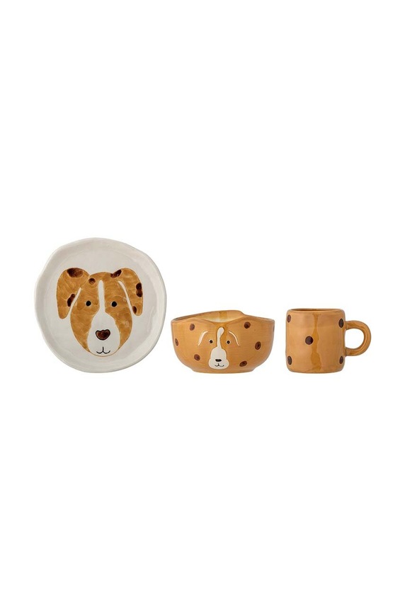 Bloomingville zestaw śniadaniowy dla dzieci 3-pack brązowy 82057644