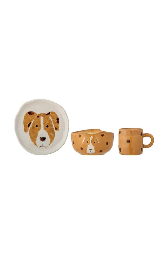Bloomingville zestaw śniadaniowy dla dzieci 3-pack brązowy 82057644