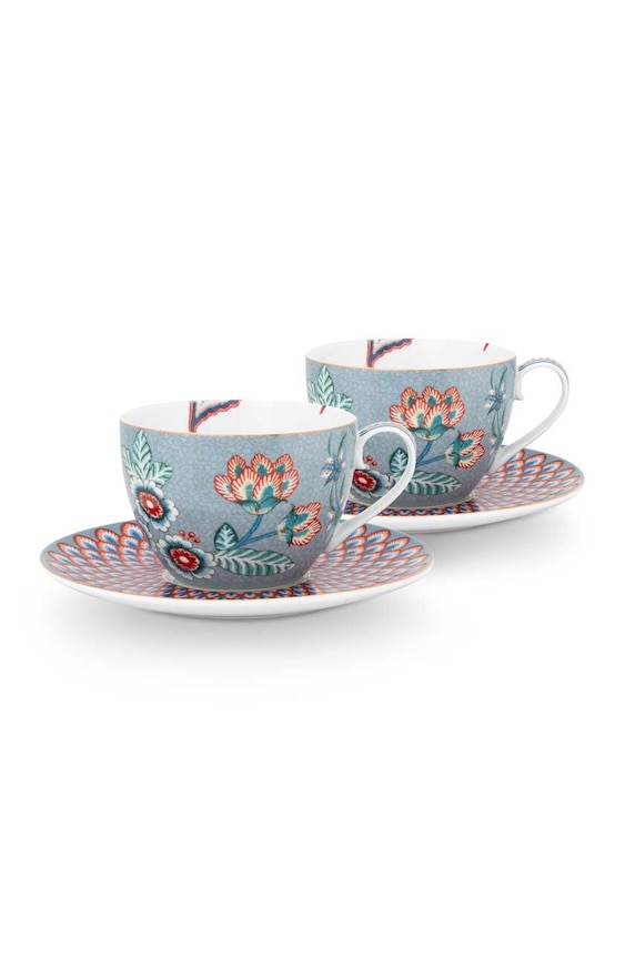 Pip Studio zestaw filiżanek ze spodkami Flower Festival 280 ml 2-pack multicolor 51.004.139