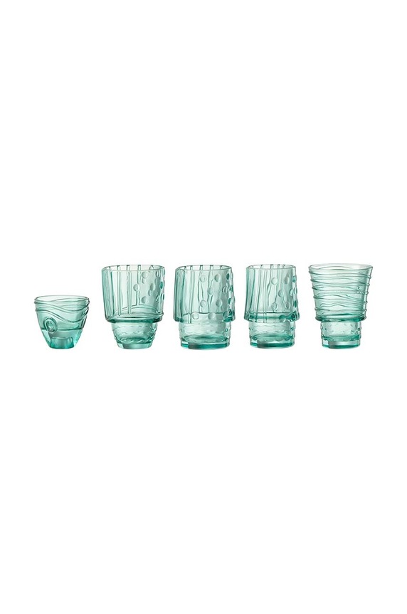 J-Line zestaw szklanek Fish Cups 5-pack 23562 turkusowy AA00