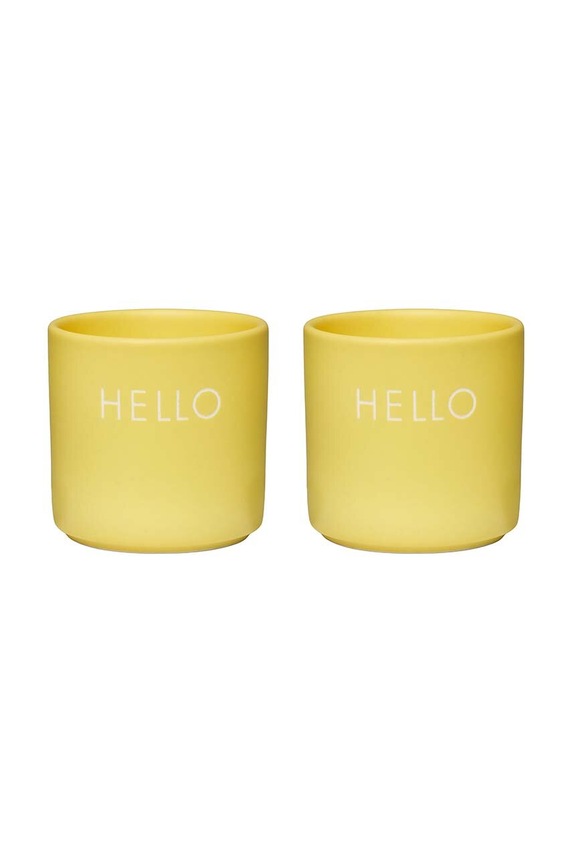Design Letters set de pahare pentru ou Yello Hello 2-pack galben 10101021YELLOHELLO